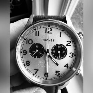 Tsovet SVT DE-40 Quartz Chronograph Silver and Black Men's Chronograph Watch